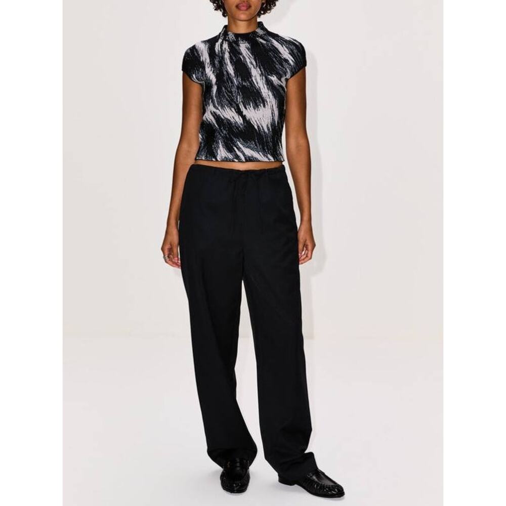 Givenchy Short Sleeve Crop Top in Grey Mix S